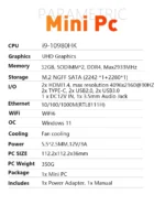 Mini PC Intel Core I9 10980HK/N150 Windows 11 Small Pocket Computer 32GB RAM 1/2TB SSD WIFI6 BT5.2 4K Desktop PC Gaming Computer - Image 22