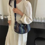 Crossbody Bags Tribal Style Shoulder Bag, Foldable Crossbody Striped Pattern, Flag Theme Hand Washable Edge Painted Lining - Image 14