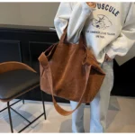 Women's Tote Bags 2025 New Fashion Suede Vintage Large Shoulder Crossbody Bag for Woman Korean Female Student Bookbag Handbags - Image 27