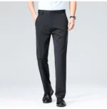 High-stretch fabric men's business trousers suitable for all seasons, featuring an elastic waistband and classic office/work for - Image 16