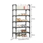 Black Elevated Shoe Rack Small Simple Multi-layer Shoe Cabinet Home Entrance Rental Housing Dormitory Storage Rack - Image 5