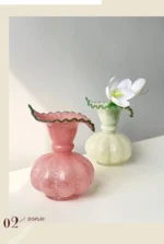 Glass Vase Pumpkin Shape Wave Retro European Hand-made Floral Arrangement Accessories Terrarium Flower Vases - Image 11