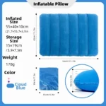 Triangular Travel Pillow Inflatable Office Neck Lumbar Support Pillow Thickened Flocking Leg Rest Pillow for Air Travel - Image 9