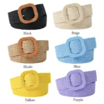 Fashion Bohemian Summer Wide Braided Belts Waist Belt Waistband Straw Woven Belt - Image 5