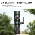 APEXEL Zoom Lens 20x-60x Telephoto Telescope Lenses Universal High Power Tele for Bird-watching Camping iPhone Android Phones - Image 3