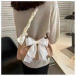 Lovely Bow Handbags for Girls Ladies Fashion Pleated Shoulder Bags for Women Simple Design Female Underarm Bag Casual Tote Purse - Image 30