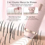 Electric Shaver for Women Waterproof Wet Dry Hair Razors 2 in 1 Double Head Underarm Bikini Beard Hair Trimmer Electric Razor - Image 3