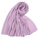 Women Big Size Cotton Jersey Hijabs Scarf Islamic Turban Shawls Trendy Muslim Hijab Solid Plain Cotton Scarves Headscarf - Image 14