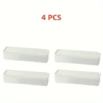 4 Pcs Long Rectangular Food Storage Containers, Plastic Reusable Refrigerator Organizer Boxes Kitchen Accessories - Image 6