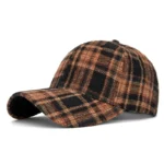 Hats for Men and Women New Classic Plaid Baseball Cap for Autumn and Winter Hard-Brimmed Face-Slimming Duckbill Cap Sun Hat - Image 7