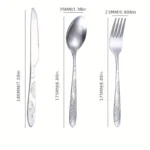 Portable Dinnerware Set - Ultra-Portable, Vibrant Printed, Stainless Steel Cutlery Set with Knifes, Fork, Spoon Carrying Bag - Image 3