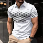 Summer T Shirts for Men 2026 Short Sleeve Men's Clothing Collar 3D Printing Plain Shirt Striped Polo Tees Fashion Pullover Tops - Image 9