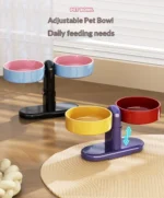 Pet supplies: Cat bowls/water bowls, dog bowls, tip-over resistant pet bowls, height adjustable. - Image 13