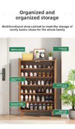 Shoe cabinet, shoe rack  household, simple indoor storage artifact, space-saving entry, and dust-proof dormitory. - Image 14