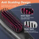 Hair Straightening Brush Portable Home Negative Ion Straightener with Multi-Heat Settings 3-Temp Ceramic Damage-Free Styling - Image 5