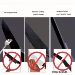 Kitchen knife 7-piece set, black professional stainless steel chef's knife with holder set home rust-proof and sharp meat cutter - Image 4
