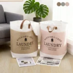 Collapsible Waterproof Clothes Baskets Household Laundry Basket Dirty Fabric Laundry Basket for Bedroom Balcony Laundry Room - Image 6