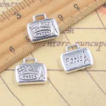 10pcs Charms Travel Bags Pairs London Travel Bags 14x16x4mm Antique Silver Color Making DIY Handmade Tibetan Finding Pendants - Image 3