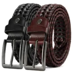 CHAOREN Leather Braided Belts for Mens Casual Woven Leather Belt for Dress Pants - Image 11