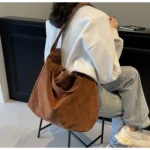 Women's Tote Bags 2025 New Fashion Suede Vintage Large Shoulder Crossbody Bag for Woman Korean Female Student Bookbag Handbags - Image 26