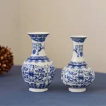 Ceramics Flower Vase Decoration Home Blue And White Vases For Wedding Decor Living Room Ornaments Table Desktop Retro Art Crafts - Image 5
