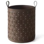 Leather Dirty Laundry Basket Woven Storage Baskets Multifunction Organizer Basket Luxury Large Living Room Organizers Baskets - Image 9