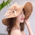 Hats for women in summer, beach hats, seaside outings, face covering, sun protection, large brim sun hats, foldable sun hats - Image 3