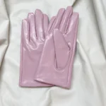 Women's Patent Leather Gloves Men's Leather Gloves Shiny Black Party Evening Short Gloves - Image 21