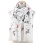 Fashion Cat Footprint Printing Woman Scarf Cotton Scarves Outdoors Relaxation Neckerchief Shawl Keep Warm To Prevent The Wind - Image 12