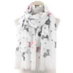 Fashion Cat Footprint Printing Woman Scarf Cotton Scarves Outdoors Relaxation Neckerchief Shawl Keep Warm To Prevent The Wind - Image 8