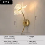 LED Wall Lamp Modern Luxury Flower Shaped Decorative Light Bedroom Bedside Study Dining Room Living Room Background Wall Lamp - Image 11