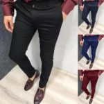 New Men's Fashion Casual Trousers Daily Office Business Formal Pants Solid Slim Pencil Pants Men Versatile Pants for Four Season