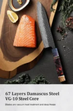 1-4 PCS Kitchen Knife set Damascus Steel Japanese chef Knife Santoku Knife Nakiri Knife kiritsuke knife Stable wood Handle - Image 13