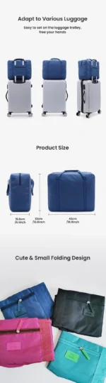 Travel Duffel Bag Lightweight Foldable Unisex Tote Carry On Luggage Weekender Overnight Stays Suitcase Organiser 20L Large Bags - Image 17