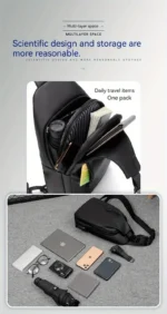 Crossbody Bag Fashionable Large Capacity Waterproof Lightweight Leisure Soft Comfortable Men Single Shoulder Bags - Image 25