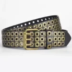 Women Belt  Fashion Square Beads, Willow Nails, Three Exhaust Eyes, Punk Street Cool, Personalized Men's and Women's Belts - Image 9