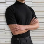 Men T-shirts Summer Fitness Short Sleeve Tees High Collar Basic T-shirt Base T Shirt for Men's Tops camisa masculina 짝퉁명품 남성의류 - Image 5