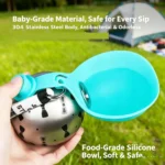 Pet Supplies: Portable Water Dispenser for Dogs Going Out, 304 Stainless Steel Hook, Spherical Reversible Folding Water Dispense - Image 13