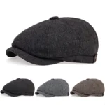 Retro Newsboy Caps Men British Painters Hats Autumn Winter Berets Herringbone Flat Cap Hip Hop Berets - Image 10