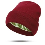 Women's Hats for Autumn&Winter-Comfortable Stylish Versatile Warm-Keeping Hairstyle-Protecting Knitted Satin Woolen Hats - Image 3