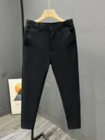 Casual Slim Fit Men's West Pants Thin Non-Ironed Business Suit Pants Comfortable Lightweight Breathable Cotton Summer Leisure... - Image 3