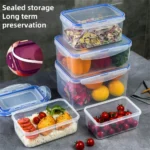 1/4pack Food Storage Containers Transparent Kitchen Organization Boxes with Lids Stackable Fridge Pantry Storage Bins for Grains - Image 2