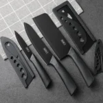 3-5PCS black stainless steel kitchen knife set, including a full set for kitchen, dormitory, household use, chef's knife, fr - Image 7