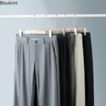 New Men's Business Office Party Suit Pants Spring Summer  Loose Ice Silk Breathable Pants Casual Trousers Male Straight Pants - Image 5