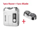 Mini Electric Smart Shaver Household Car Shaver Digital Display Dual Blade Rechargeable Shaver Powerful Beard Trimmer Tool - Image 10
