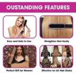 Electric Hair Straightener Brush Professional Fashion Fast Heating Ceramic Hair Straightener - Image 16