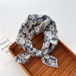 Floral Polka Dot Square Scarf Cotton Scarves Headband Headscarf Decoration Women Flower Kerchief Neckerchief Head Wrap Bandanas - Image 50