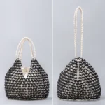 Handmade Woven Beaded Handbag For Women Exquisite Hollow-out Wooden Beaded Shoulder Bag Female Beach Bag - Image 19