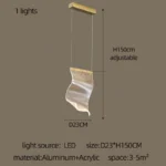 Led Modern Chandelier Living Room Decorative Lighting Duplex Rotary Staircase Chandelier Irregular Acrylic Restaurant Chandelier - Image 13
