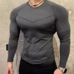 Men's Muscle Enhancing Slim Fit Long Sleeve Workout T-Shirt, Breathable Athletic Top for Gym Training Outdoor - Image 16
